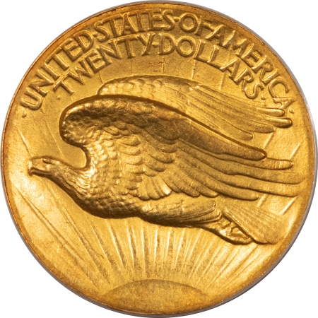 $20 1907 HIGH RELIEF $20 ST GAUDENS GOLD – WIRE EDGE – PCGS AU-58, OGH, PQ!