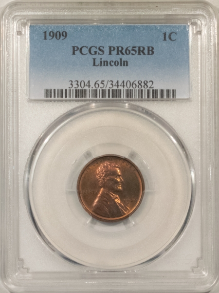 New Store Items 1909 PROOF LINCOLN CENT PCGS PR-65 RB, PRETTY!