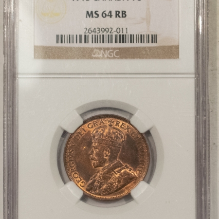 New Store Items 1913 CANADA LARGE CENT, KM-21 – NGC MS-64 RB