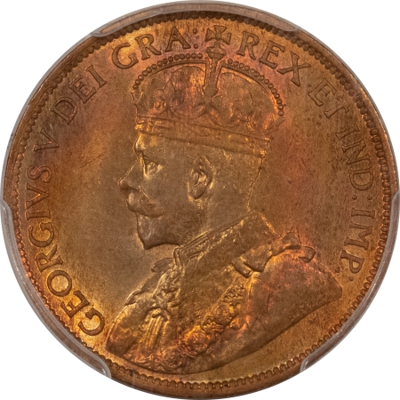 New Certified Coins 1913 CANADA LARGE CENT, KM-21 – PCGS MS-64 RB, REALLY PRETTY COLOR!