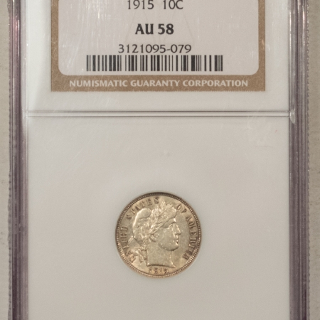 New Store Items 1915 BARBER DIME, NGC AU-58; FRESH FROM A BARBER DIME SET