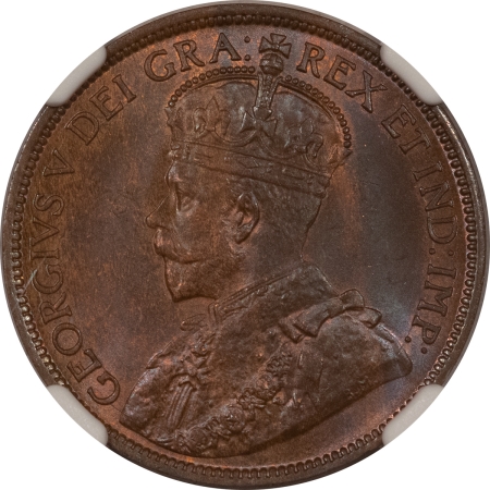 New Certified Coins 1917 CANADA LARGE CENT, KM-21 – NGC MS-64 BN, PRETTY