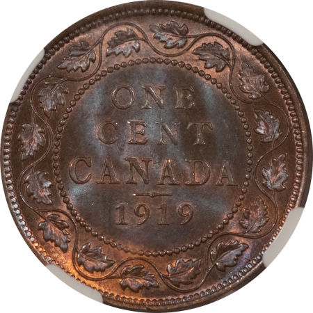 New Certified Coins 1919 CANADA LARGE CENT, KM-21 – NGC MS-65 BN, GORGEOUS GEM, TOUGH!