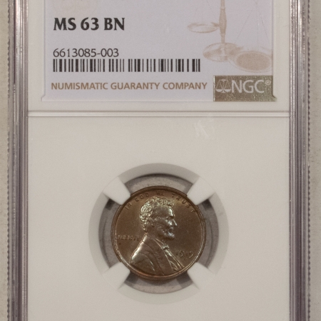 Lincoln Cents (Wheat) 1919-D LINCOLN CENT – NGC MS-63 BN, PRETTY!