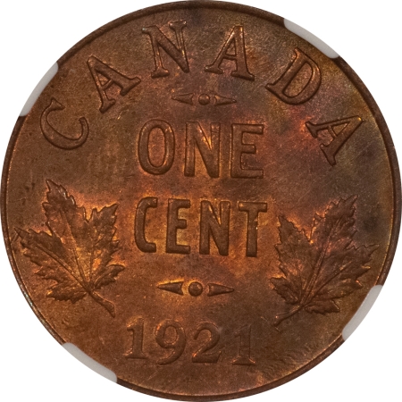 New Certified Coins 1921 CANADA SMALL CENT, KM-28 – NGC MS-63 RB, PRETTY & LUSTROUS!