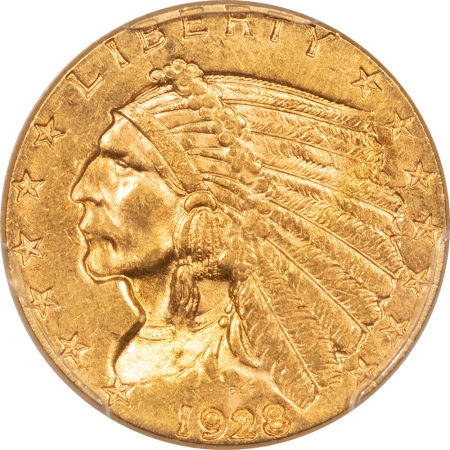 $2.50 1928 $2.50 INDIAN HEAD GOLD – PCGS MS-63, FLASHY & CHOICE!