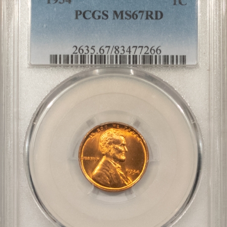 New Store Items 1934 LINCOLN CENT PCGS MS-67 RD, BLAZING RED!