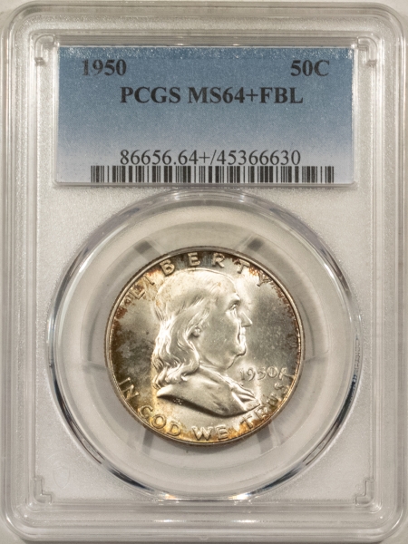 Franklin Halves 1950 FRANKLIN HALF DOLLAR – PCGS MS-64 FBL, REALLY PRETTY & PQ! LOOKS GEM!