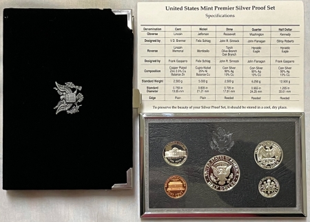 New Store Items 1994-S U.S. PREMIER SILVER PROOF SETS, LOT OF 4 SETS, GEM SILVER SILVER PROOF