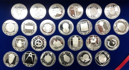 New Store Items 1985 BRITISH VIRGINS ISLANDS TREASURES OF THE CARIBBEAN 25 COIN .925 SILVER SET