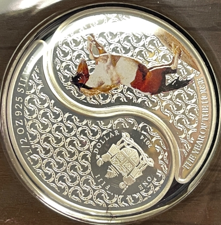 New Store Items 2014 FIJI YEAR OF THE HORSE ONE DOLLAR TWO COIN YING YANG SILVER SET, NORWAY OGP