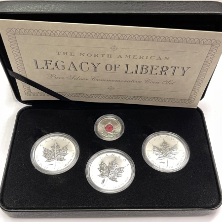 New Store Items 2004-05 CANADA LEGACY OF LIBERTY 3 COIN SILVER MAPLE LEAF PRIVY SET WORLD WAR II