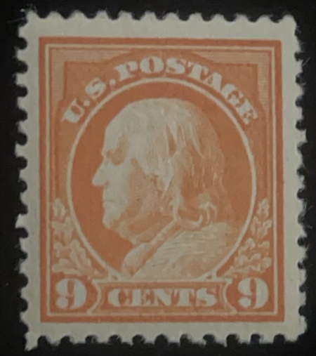 Postage SCOTT #509 9c SALMON-RED, MOG, NH, VF+ & P.O. FRESH; CAT $25