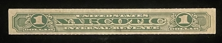 U.S. Stamps SCOTT #RJA102b, NARCOTIC STAMP (REVENUE), $1 GREEN TY II, MOG H-CAT $37.50