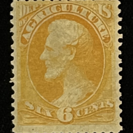 Official Stamps SCOTT #O-4, 6c YELLOW, MOG-H (TWICE), ABT VF CENTERING, BRIGHT COLOR – CAT $275!