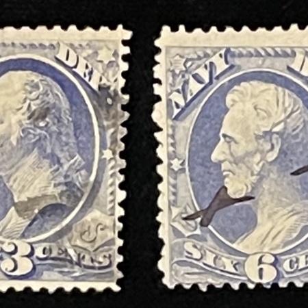 Official Stamps SCOTT #O-36,37,38,41, 2c-12c, DEPT OF NAVY, USED SINGLES, VG/F – CATALOG $110