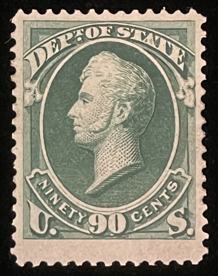 Official Stamps SCOTT #O-67, 90c GREEN, MNG, BRIGHT & VF, FRESH LOOKING STAMP! – CATALOG $525