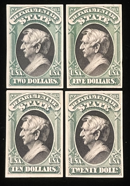 New Store Items SCOTT #068P4-071P4, STATE DEPT, PROOFS, ALL 4 BRIGHT & VF+ – CATALOG VALUE $140