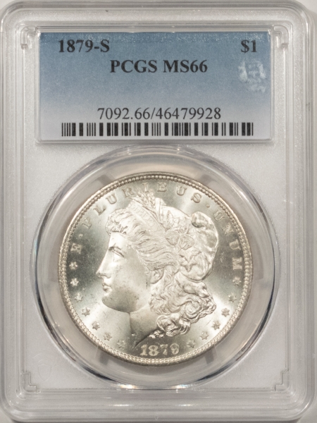 Morgan Dollars 1879-S MORGAN DOLLAR – PCGS MS-66, SCREAMING WHITE, PREMIUM QUALITY! WOW!!
