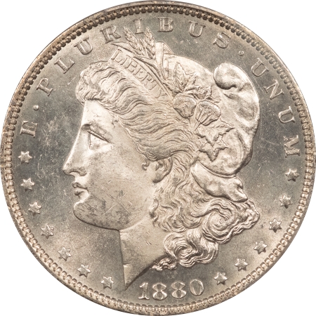 Morgan Dollars 1880 MORGAN DOLLAR – PCGS MS-63, BLAST WHITE & PREMIUM QUALITY!