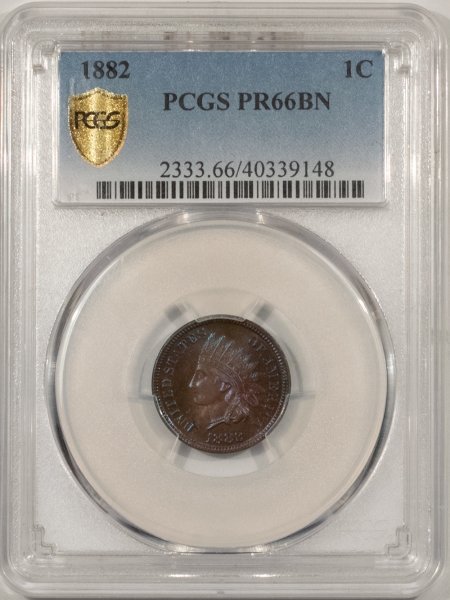 Indian 1882 PROOF INDIAN CENT PCGS PR-66 BN, GORGEOUS COLOR, LOOKS SUPERB!