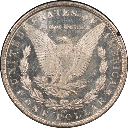 Dollars 1884-CC MORGAN DOLLAR, GSA W/ BOX & CARD – NGC BANDED MS-61 DPL, BLACK & WHITE