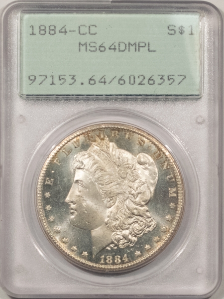 Morgan Dollars 1884-CC MORGAN DOLLAR – PCGS MS-64 DMPL, RATTLER, FROSTY & PREMIUM QUALITY!