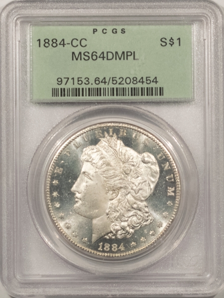 Morgan Dollars 1884-CC MORGAN DOLLAR – PCGS MS-64 DMPL, OLD GREEN HOLDER & PREMIUM QUALITY!