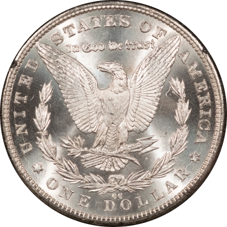Dollars 1885-CC MORGAN DOLLAR, GSA W/ BOX & CARD – NGC BANDED MS-62, WHITE & FLASHY!