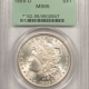 Dollars 1885-CC MORGAN DOLLAR, GSA W/ BOX & CARD – NGC BANDED MS-62, WHITE & FLASHY!