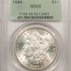 Morgan Dollars 1886-S MORGAN DOLLAR – PCGS MS-62, BLAST WHITE & PREMIUM QUALITY!