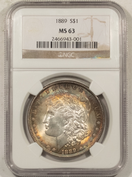 Dollars 1889 MORGAN DOLLAR – NGC MS-63, VERY PRETTY & CHOICE!