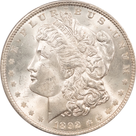 Morgan Dollars 1892 MORGAN DOLLAR – PCGS MS-64, WHITE & LUSTROUS, NICE LOOK!