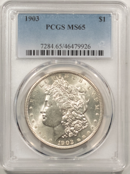 Morgan Dollars 1903 MORGAN DOLLAR – PCGS MS-65, BLAST WHITE GEM!