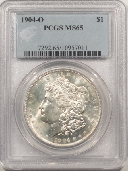 Morgan Dollars 1904-O MORGAN DOLLAR – PCGS MS-65, BLAST WHITE GEM!