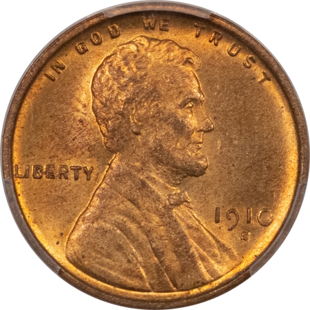 Lincoln Cents (Wheat) 1910-S LINCOLN CENT – PCGS MS-64 RB, LOTS OF RED!