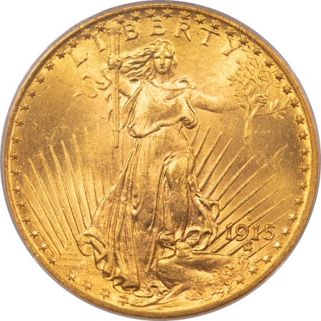 $20 1915-S $20 SAINT GAUDENS GOLD DOUBLE EAGLE – PCGS MS-62 OGH, FRESH & PQ++!