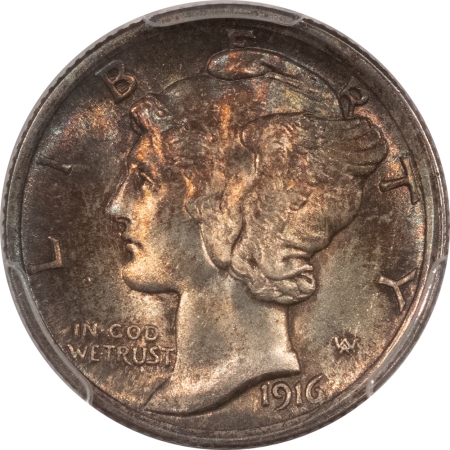 Mercury Dimes 1916 MERCURY DIME – PCGS MS-65 FB, REALLY PRETTY, ORIGINAL GEM!