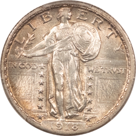 New Certified Coins 1918-D STANDING LIBERTY QUARTER – PCGS AU-58, PREMIUM QUALITY & LOOKS BU, PRETTY