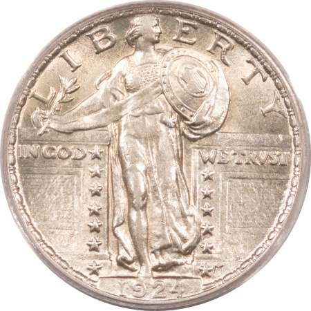 New Certified Coins 1924 STANDING LIBERTY QUARTER – PCGS AU-58, PQ & VIRTUALLY CHOICE QUALITY!