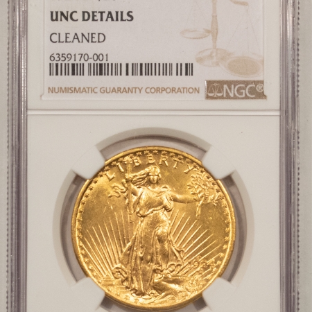 U.S. Certified Coins 1924-D $20 SAINT GAUDENS GOLD – NGC UNC DETAILS, CLEANED, LOOKS CHOICE, TOUGH!