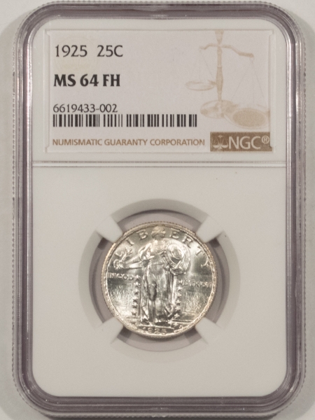 New Certified Coins 1925 STANDING LIBERTY QUARTER – NGC MS-64 FH, BLAZING, PQ & FULLY STRUCK!