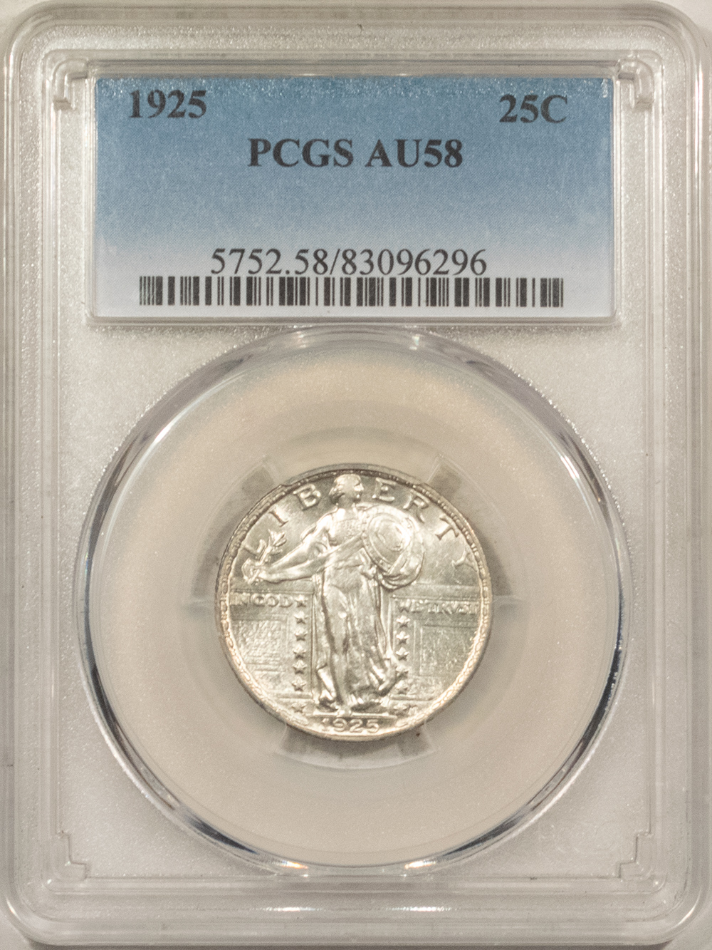 1925 STANDING LIBERTY QUARTER - PCGS AU-58, PQ, BLAST WHITE & LOOKS ...