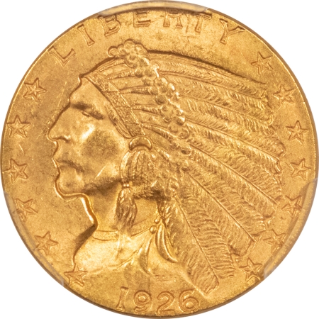 $2.50 1926 $2.50 INDIAN HEAD GOLD – PCGS MS-64, FRESH & PLEASING!