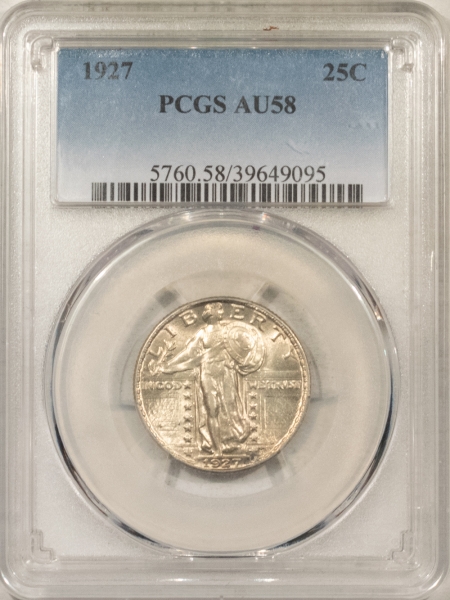New Certified Coins 1927 STANDING LIBERTY QUARTER – PCGS AU-58, PLEASING & PQ!