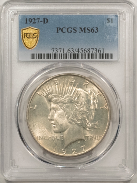 New Certified Coins 1927-D PEACE DOLLAR – PCGS MS-63, FLASHY, ORIGINAL WHITE!