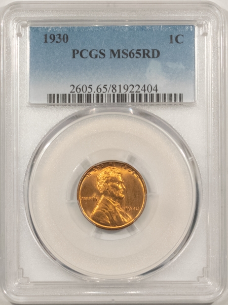 Lincoln Cents (Wheat) 1930 LINCOLN CENT – PCGS MS-65 RD, FULLY RED GEM!