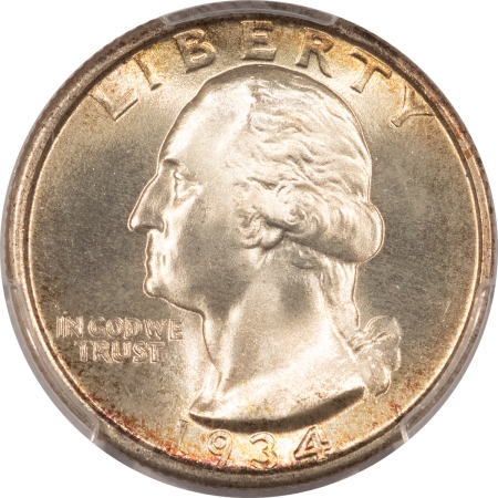 New Certified Coins 1934 WASHINGTON QUARTER, MEDIUM MOTTO – PCGS MS-67, FRESH LUSTROUS SUPERB GEM!
