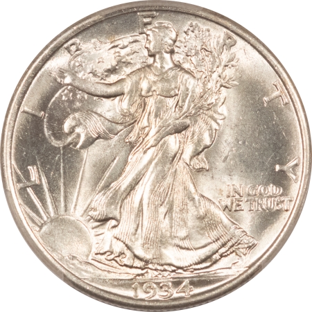 New Certified Coins 1934 WALKING LIBERTY HALF DOLLAR – PCGS MS-64, BLAST WHITE!
