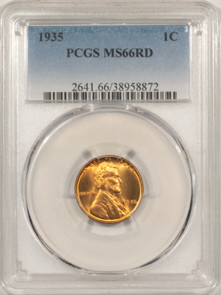 Lincoln Cents (Wheat) 1935 LINCOLN CENT – PCGS MS-66 RD, BLAZING RED!